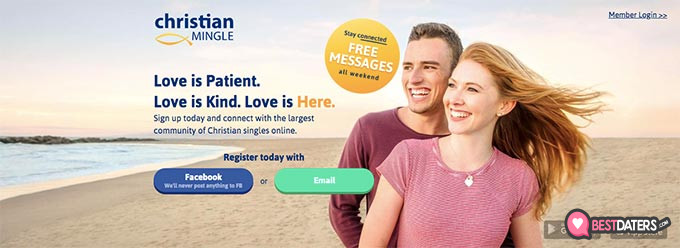 Christian Mingle reviews: front page.