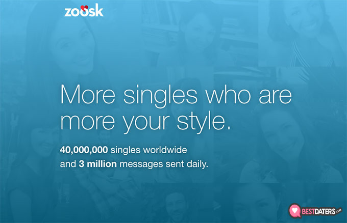 Zoosk reviews: Zoosk front page.